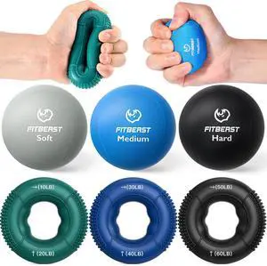 Grip Strength Trainer, Finger Exerciser, Stress Balls for Adults, Hand Therapy for Strength, Recovery & Stress Relief, Forearm Strengthener for Men, Women & Seniors (6-Piece Cool Tones) Grip Strength Trainer, Finger Exerciser, Stress Balls for Adults, Hand Therapy for Strength, Recovery & Stress Relief, Forearm Strengthener for Men, Women & Seniors (6-Piece Cool Tones)