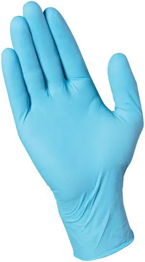 Nitrile Disposable Gloves, Non-Sterile, One Size Fits Most, Tear & Puncture Resistant, 9.5-Inch Length with Beaded Cuff, 80 Count, Blue Nitrile Disposable Gloves, Non-Sterile, One Size Fits Most, Tear & Puncture Resistant, 9.5-Inch Length with Beaded Cuff, 80 Count, Blue