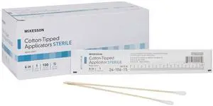 Cotton Tipped Applicator, Long Sterile Medical Swabs, 6 in, 100 ct Cotton Tipped Applicator, Long Sterile Medical Swabs, 6 in, 100 ct