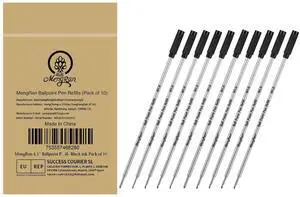 4.5'' Ballpoint Ink Pen Refills for Twist Pens,Black,10Pcs 4.5'' Ballpoint Ink Pen Refills for Twist Pens,Black,10Pcs