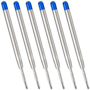 Blue Ink Refills (6pcs), Replaceable Ballpoint Pens Refills Blue Ink Refills (6pcs), Replaceable Ballpoint Pens Refills