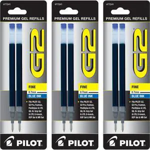 G2 Gel Ink Pen Refills, Fine Point, 0.7mm, Blue Ink, 6 Refills G2 Gel Ink Pen Refills, Fine Point, 0.7mm, Blue Ink, 6 Refills