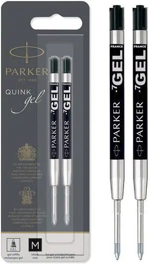 Refill for Parker Retractable Gel Ink Roller Ball Pens, Medium Conical Tip, Black Ink, 2/Pack Refill for Parker Retractable Gel Ink Roller Ball Pens, Medium Conical Tip, Black Ink, 2/Pack