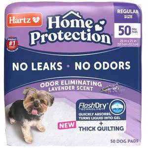 Home Protection Lavender Scented Odor Eliminating Dog Pads, 50 Count Home Protection Lavender Scented Odor Eliminating Dog Pads, 50 Count