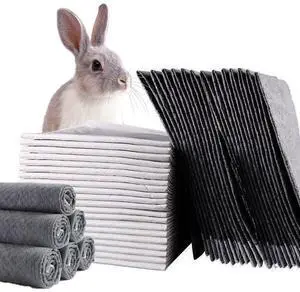 Rabbit Pee Pads,100 Pieces Disposable Cage Liners Black Carbon Super Absorbent Odor-Control,Bunny Potty Training Pad with Quick-Dry Surface for Cat Puppy Kitten Hamsters Chinchillas Rabbit Pee Pads,100 Pieces Disposable Cage Liners Black Carbon Super Absorbent Odor-Control,Bunny Potty Training Pad with Quick-Dry Surface for Cat Puppy Kitten Hamsters Chinchillas