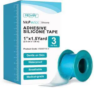 Silicone Adhesive Medical Tape, Scar Sheet, 1" x1.5' (3 Pack) Silicone Adhesive Medical Tape, Scar Sheet, 1" x1.5' (3 Pack)