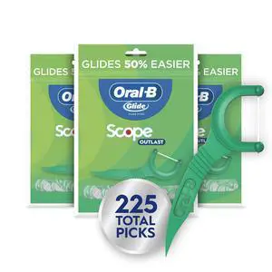 Glide Mint Dental Floss Picks with Long Lasting Scope Flavor, 75 Count, Pack of 3 Glide Mint Dental Floss Picks with Long Lasting Scope Flavor, 75 Count, Pack of 3