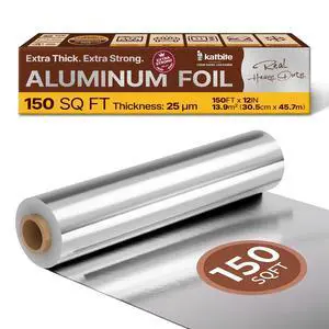 Aluminum Foil Roll, Heavy Duty 12inx150ft, 25 Micron Thick Strong Foils Aluminum Roll with Cutter for Home Cooking, Catering, Grilling,150Sqft Aluminum Foil Roll, Heavy Duty 12inx150ft, 25 Micron Thick Strong Foils Aluminum Roll with Cutter for Home Cooking, Catering, Grilling,150Sqft