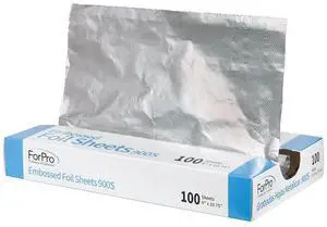 100ct Embossed Foil Sheets 900s, 9Wx10.75L in, Aluminum Foil 100ct Embossed Foil Sheets 900s, 9Wx10.75L in, Aluminum Foil