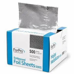 500ct Embossed Pop-up Hair Foil Sheets, 5Wx10.75L in, Aluminum 500ct Embossed Pop-up Hair Foil Sheets, 5Wx10.75L in, Aluminum