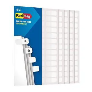 RTG31010, Permanent Stick Write-On Index Tabs, 416 / Pack, White, (Pack of 1) RTG31010, Permanent Stick Write-On Index Tabs, 416 / Pack, White, (Pack of 1)