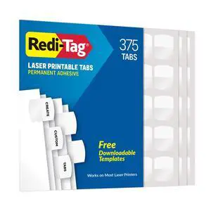 Laser Index Tabs, Divider Tabs, Permanent Adhesive Index Labels, Customizable Divider Labels, Divider Labels for School, Home and Office, 1-1/8" x 1-1/4", White, 375 Tabs, (B39017) Laser Index Tabs, Divider Tabs, Permanent Adhesive Index Labels, Customizable Divider Labels, Divider Labels for School, Home and Office, 1-1/8" x 1-1/4", White, 375 Tabs, (B39017)