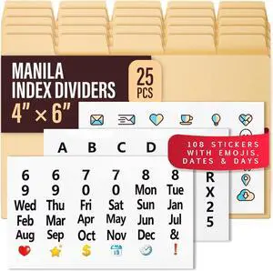 4x6 Index Card Dividers with Tabs, Recipe Card Box Organizer Dividers 4 x 6 4x6 Index Card Dividers with Tabs, Recipe Card Box Organizer Dividers 4 x 6