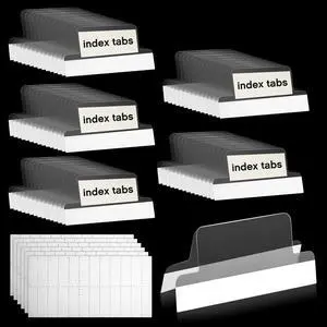 100 Pieces Insertable Self Adhesive Tabs with Printable Inserts 1 Inch Clear Index Tabs Sticky Plastic Divider Planner on File Folder and Inserts for Book Page 100 Pieces Insertable Self Adhesive Tabs with Printable Inserts 1 Inch Clear Index Tabs Sticky Plastic Divider Planner on File Folder and Inserts for Book Page