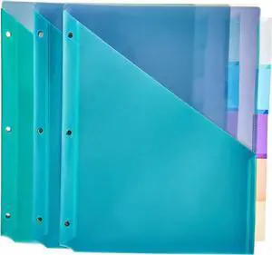 5-Tab Dividers for 3 Ring Binder, Two Pocket, Letter Size, Assorted Colors, 15 Count 5-Tab Dividers for 3 Ring Binder, Two Pocket, Letter Size, Assorted Colors, 15 Count