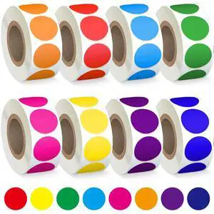 4000 PCS 3/4" Colored Dot Stickers Circle Color Coding Labels, 8 Color Style Colorful Coding Label Sticker for Office, Student Classroom(8 Rolls, 3/4 Inches) 4000 PCS 3/4" Colored Dot Stickers Circle Color Coding Labels, 8 Color Style Colorful Coding Label Sticker for Office, Student Classroom(8 Rolls, 3/4 Inches)
