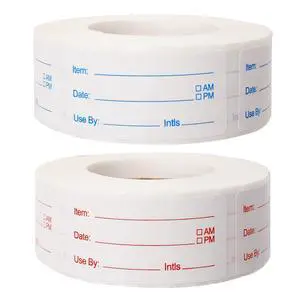 2 Rolls 1000 Pieces Removable Food Labels, 1 x 2 Inch 2 Rolls 1000 Pieces Removable Food Labels, 1 x 2 Inch