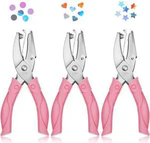 3 Pcs Hole Punch Shapes Single Hole Paper Punchers for Crafts Handheld Metal Punch with Soft Grip 1/4" 3/16" Round Heart Star Holes for DIY Tags Ticket Scrapbook 3 Pcs Hole Punch Shapes Single Hole Paper Punchers for Crafts Handheld Metal Punch with Soft Grip 1/4" 3/16" Round Heart Star Holes for DIY Tags Ticket Scrapbook