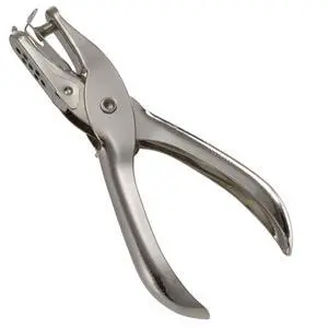 Single Hole Punch - 5 Sheet Capacity, 0.25 Inch Hole Size, Nickel Plated Hand Punch with Built-in Paper Chip Catcher, Silver Single Hole Punch - 5 Sheet Capacity, 0.25 Inch Hole Size, Nickel Plated Hand Punch with Built-in Paper Chip Catcher, Silver