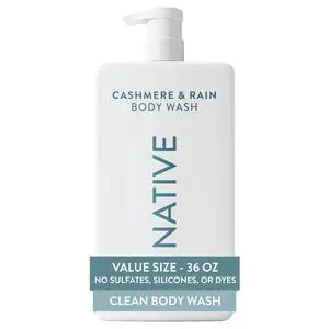 Body Wash for Women & Men, Cashmere & Rain, 36 oz Pump Bottle, Sulfate-Free & Gentle Body Wash for Women & Men, Cashmere & Rain, 36 oz Pump Bottle, Sulfate-Free & Gentle
