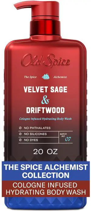 Body Wash for Men, The Spice Alchemist Collection, 24/7 Cologne Infused Hydration, No Trade Off Formula, Free of Phthalates Silicones & Dyes, Velvet Sage + Driftwood Scent, 20 oz Body Wash for Men, The Spice Alchemist Collection, 24/7 Cologne Infused Hydration, No Trade Off Formula, Free of Phthalates Silicones & Dyes, Velvet Sage + Driftwood Scent, 20 oz