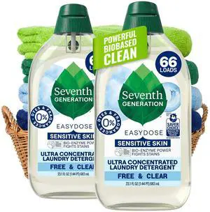 Ultra Concentrated Free & Clear Laundry Detergent, 23.1 fl oz, 2 Pack, No Dyes or Fragrance, EasyDose Cap, Sensitive Skin Liquid Laundry Soap Targets Stains and Everyday Messes Ultra Concentrated Free & Clear Laundry Detergent, 23.1 fl oz, 2 Pack, No Dyes or Fragrance, EasyDose Cap, Sensitive Skin Liquid Laundry Soap Targets Stains and Everyday Messes