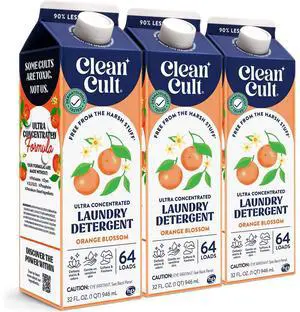 Ultra Concentrated Liquid Laundry Detergent, 192 loads (96 oz), Long Lasting Scent, 90% Less Plastic, No Harsh Chemicals, Orange Blossom, Defeats Stains & Odors, HE/Standard Compatible Ultra Concentrated Liquid Laundry Detergent, 192 loads (96 oz), Long Lasting Scent, 90% Less Plastic, No Harsh Chemicals, Orange Blossom, Defeats Stains & Odors, HE/Standard Compatible