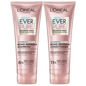 Sulfate Free Bond Repair+ Shampoo and Conditioner Set with Bond + Amino Acid Complex, Strengthens and Repairs Damaged or Color Treated Hair, EverPure, 13.6 Fl Oz Set (Packaging May Vary) Sulfate Free Bond Repair+ Shampoo and Conditioner Set with Bond + Amino Acid Complex, Strengthens and Repairs Damaged or Color Treated Hair, EverPure, 13.6 Fl Oz Set (Packaging May Vary)