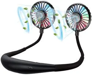 Neck Fan - 2600mAh Battery Operated Hands Free Fan, Portable Hang Around Neck Fans for Fishing, Camping, Hiking, Working, USB Powered, Over 12 Hours Cooling Neck Fan - 2600mAh Battery Operated Hands Free Fan, Portable Hang Around Neck Fans for Fishing, Camping, Hiking, Working, USB Powered, Over 12 Hours Cooling