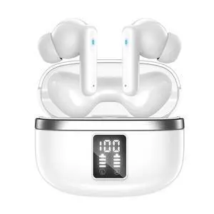 Bluetooth Earbuds Wireless Headphones, 50H Deep Bass Ear Buds with 4 Noise Cancelling Microphone, IPX5 Waterproof Earphones for iPhone Android audifonos inalambricos (Ivory) Bluetooth Earbuds Wireless Headphones, 50H Deep Bass Ear Buds with 4 Noise Cancelling Microphone, IPX5 Waterproof Earphones for iPhone Android audifonos inalambricos (Ivory)