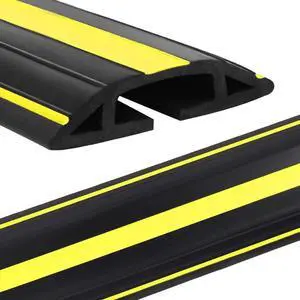10 ft Floor Cable Cover Protector, Heavy Duty PVC Duct Easy to Unroll, Prevent Trip Hazard for Home Office or Outdoor Settings 10 ft Floor Cable Cover Protector, Heavy Duty PVC Duct Easy to Unroll, Prevent Trip Hazard for Home Office or Outdoor Settings