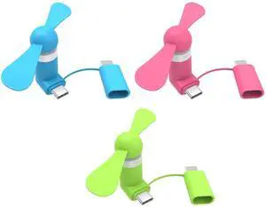 3-Pack 2-in-1 Phone Fan Compatible with iPhone, iPad, Android Smartphone 3-Pack 2-in-1 Phone Fan Compatible with iPhone, iPad, Android Smartphone