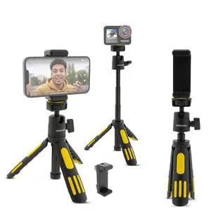 Extendable Tripod up to 30 cm for Smartphone & Camera | Phone Tripod for iPhone & Android | Compact Travel Stand with Clip | Adjustable Stand for Vlogging & Video Recording | Plastic & Aluminum Extendable Tripod up to 30 cm for Smartphone & Camera | Phone Tripod for iPhone & Android | Compact Travel Stand with Clip | Adjustable Stand for Vlogging & Video Recording | Plastic & Aluminum