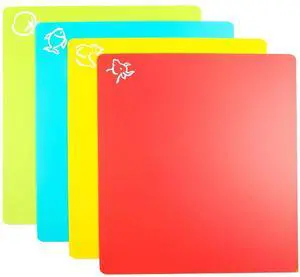 Flexible Cutting Board mats, Plastic Cutting Boards for Kitchen Cooking, Cutting board sheets for Meat and Vegetables, Dishwasher Safe Set of 4Pcs Flexible Cutting Board mats, Plastic Cutting Boards for Kitchen Cooking, Cutting board sheets for Meat and Vegetables, Dishwasher Safe Set of 4Pcs