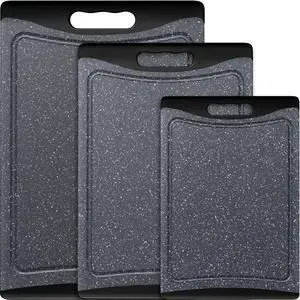 Extra Large Cutting Boards, Plastic Cutting Boards for Kitchen (Set of 3) Cutting Board Set Dishwasher Chopping Board with Juice Grooves Easy-Grip Handles, Dark Grey Extra Large Cutting Boards, Plastic Cutting Boards for Kitchen (Set of 3) Cutting Board Set Dishwasher Chopping Board with Juice Grooves Easy-Grip Handles, Dark Grey