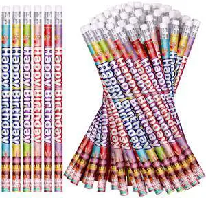 Happy Birthday Pencils Colorful Birthday Pencil for Students Birthday Pencil for Teacher Classroom Birthday Party Supplies, 6 Style (120) Happy Birthday Pencils Colorful Birthday Pencil for Students Birthday Pencil for Teacher Classroom Birthday Party Supplies, 6 Style (120)