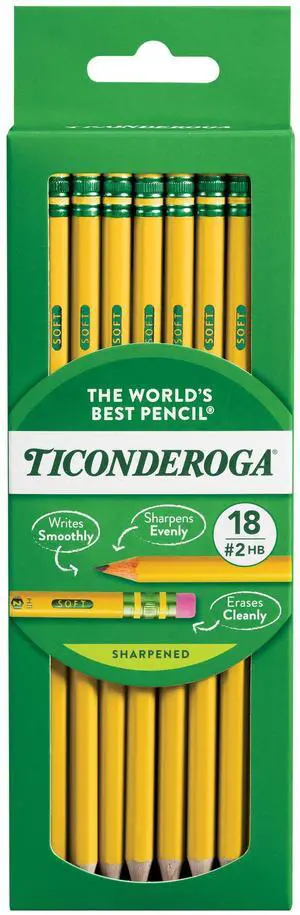 Wood-Cased Pencils, Pre-Sharpened, 2 HB Soft, Yellow, 6 Boxes of 18 Count, 108 Pencils Total Wood-Cased Pencils, Pre-Sharpened, 2 HB Soft, Yellow, 6 Boxes of 18 Count, 108 Pencils Total