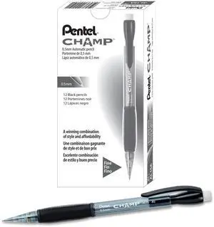 Champ Mechanical Pencil, (0.5mm) Lead Size, Black Barrel, Box of 12 (AL15A) Champ Mechanical Pencil, (0.5mm) Lead Size, Black Barrel, Box of 12 (AL15A)