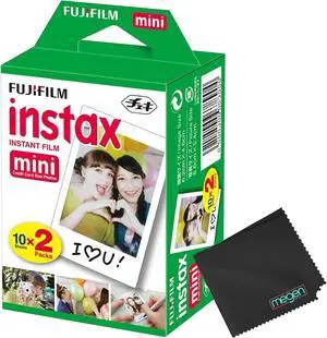 Mini Instant Film (White) for Mini 8,9,11,12,50s, 25, 7s, 90, 300 Cameras, Instax Mini Link's W/Microfiber Cloth by Megen (20 Prints) Mini Instant Film (White) for Mini 8,9,11,12,50s, 25, 7s, 90, 300 Cameras, Instax Mini Link's W/Microfiber Cloth by Megen (20 Prints)