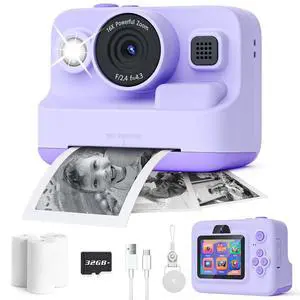 Instant Print Camera for Kids,2.4 Inch Screen Kids Instant Cameras, Christmas Birthday Gifts for Girls Age 3-12, Portable Toddler Toy for 3 4 5 6 7 8 9 10 Year Old Girls Boys Purple Instant Print Camera for Kids,2.4 Inch Screen Kids Instant Cameras, Christmas Birthday Gifts for Girls Age 3-12, Portable Toddler Toy for 3 4 5 6 7 8 9 10 Year Old Girls Boys Purple