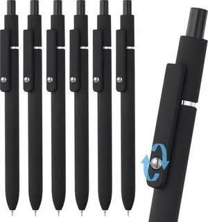 Cute Black Gel Pens, 6Pcs 0.5mm Quick Dry Black Ink Pens Ballpoint Cute Black Gel Pens, 6Pcs 0.5mm Quick Dry Black Ink Pens Ballpoint