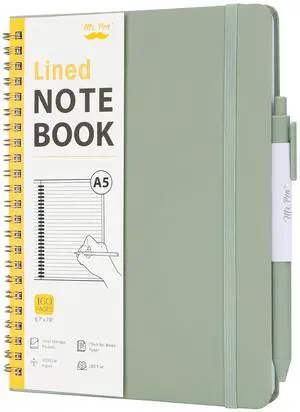 Lined Spiral Journal Notebook, A5 (5.7"x7.9"), 160 Pages, Green Lined Spiral Journal Notebook, A5 (5.7"x7.9"), 160 Pages, Green