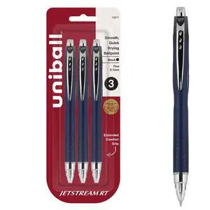 Jetstream RT Pens - NY Times Wirecutter Best Pen for Over a Decade - Pack of 3 Black Fine Point Pens, 0.7mm - Back to School Pens, Ballpoint Pens Jetstream RT Pens - NY Times Wirecutter Best Pen for Over a Decade - Pack of 3 Black Fine Point Pens, 0.7mm - Back to School Pens, Ballpoint Pens