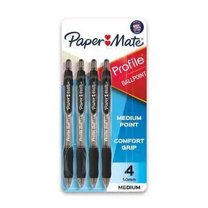 Profile Ballpoint Pen, Retractable, Medium 1 Mm, Black Ink, Translucent Black Barrel, 4/pack Profile Ballpoint Pen, Retractable, Medium 1 Mm, Black Ink, Translucent Black Barrel, 4/pack