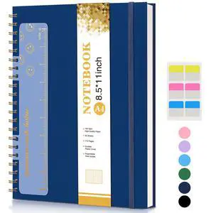 Spiral Notebook Journal 8.5 x 11, A4 Large Notebooks for Women Men, College Ruled Lined Journal, 100 GSM Paper, Plastic Hardcover Spiral Bound Journals for Work School Note Taking Business, Navy Spiral Notebook Journal 8.5 x 11, A4 Large Notebooks for Women Men, College Ruled Lined Journal, 100 GSM Paper, Plastic Hardcover Spiral Bound Journals for Work School Note Taking Business, Navy