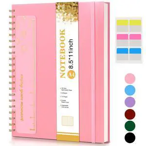 Spiral Notebook Journal 8.5 x 11, A4 Large Pink Notebooks for Women Men, College Ruled Lined Journal, 100 GSM Paper, Plastic Hardcover Spiral Bound Journals for Work School Note Taking Business Spiral Notebook Journal 8.5 x 11, A4 Large Pink Notebooks for Women Men, College Ruled Lined Journal, 100 GSM Paper, Plastic Hardcover Spiral Bound Journals for Work School Note Taking Business
