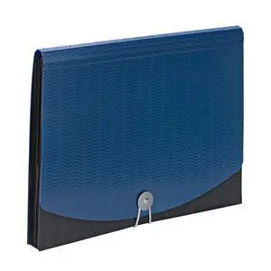 Poly Frequency Expanding File Folders, Flap and Cord Closure, Letter Size, Wave Pattern, 7 Pocket, Blue/Black (70872) Poly Frequency Expanding File Folders, Flap and Cord Closure, Letter Size, Wave Pattern, 7 Pocket, Blue/Black (70872)