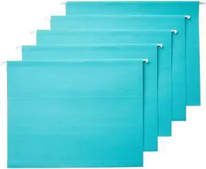 Hanging File Folders with Adjustable Tabs for Document Organization, Letter Size, Aqua, 25-Pack Hanging File Folders with Adjustable Tabs for Document Organization, Letter Size, Aqua, 25-Pack