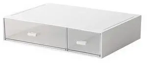 Desk Organizer-Stackable Storage Drawers, Desk Drawer Organizer Perfect For Collection Small Item/Cosmetic Office Supplies - 2 drawers (White) Desk Organizer-Stackable Storage Drawers, Desk Drawer Organizer Perfect For Collection Small Item/Cosmetic Office Supplies - 2 drawers (White)