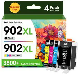 902XL Ink Cartridges Replacement for HP 902XL HP902 Ink Cartridges Combo Pack Compatible for HP OfficeJet Pro 6960 6950 6958 6970 6962 6975 6954 6951 6956 6961 6963(BK/C/M/Y, 4Pack) 902XL Ink Cartridges Replacement for HP 902XL HP902 Ink Cartridges Combo Pack Compatible for HP OfficeJet Pro 6960 6950 6958 6970 6962 6975 6954 6951 6956 6961 6963(BK/C/M/Y, 4Pack)